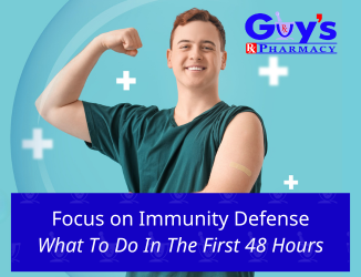 man with a band-aid from a flu shot to represent immunity defense